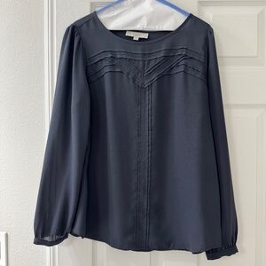 Ann Taylor Loft Gray Dress Shirt - Size Large